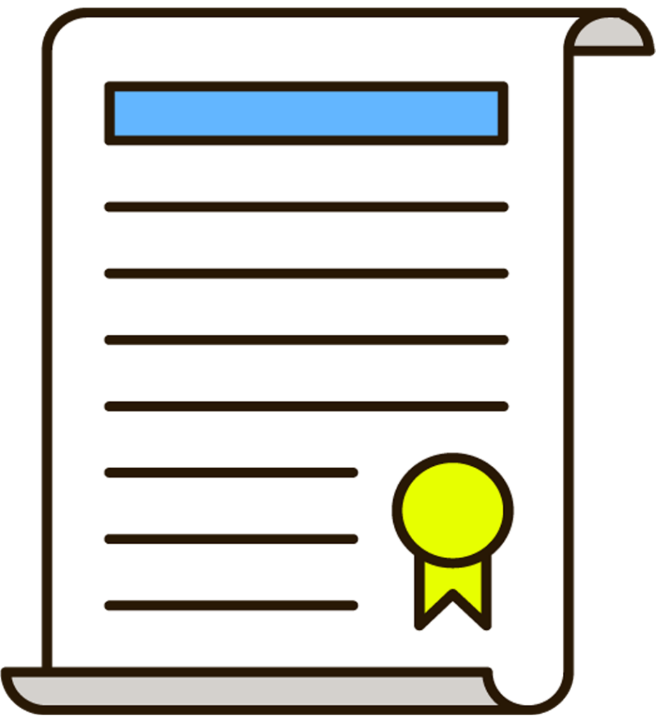 Graphic icon of a certificate