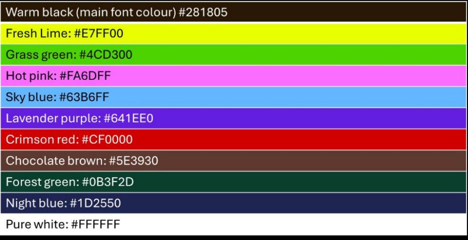 Email hex codes